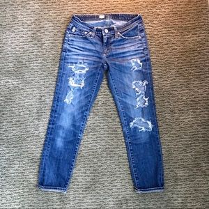 AG distressed Stilt crop jeans